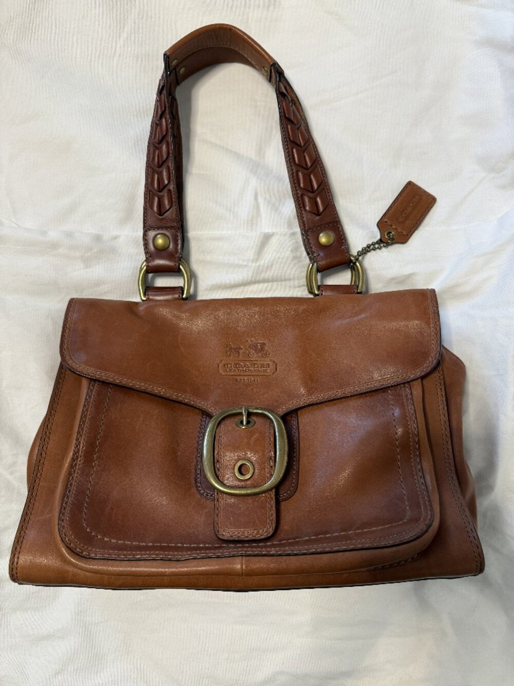 Coach Bleeker Tan Leather Bag